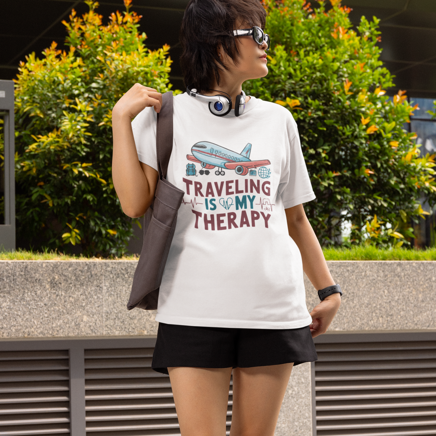 Traveler Unisex Tee - 'Traveling is My Therapy' Design