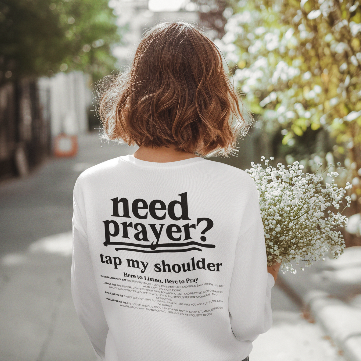Need Prayer? Tap My Shoulder We Can Pray Trendy Sweatshirt