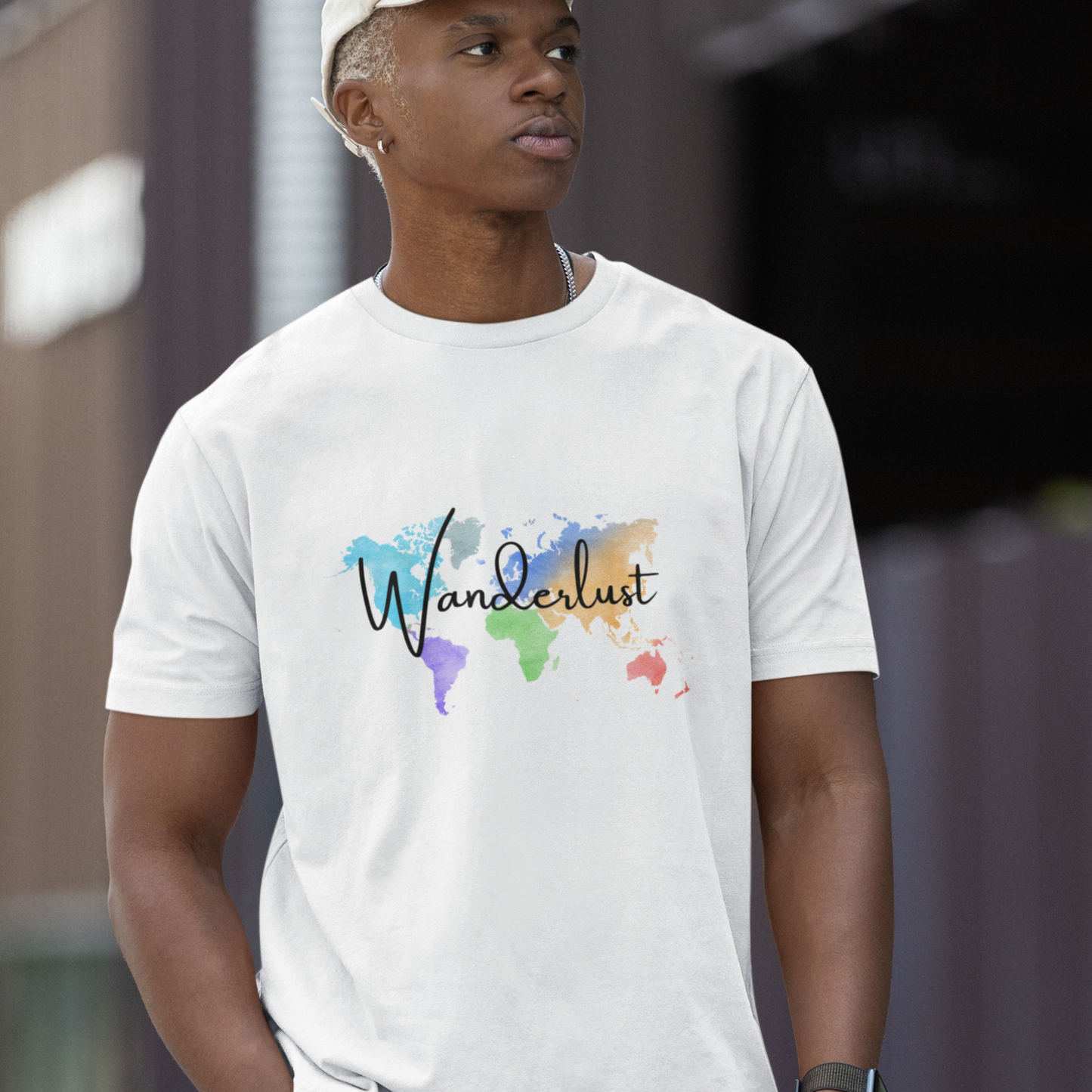 Wanderlust Globe Tee- Multi-Color