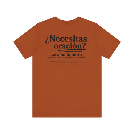 Spanish Need Prayer? Tap My shoulder Modern  Unisex Tee