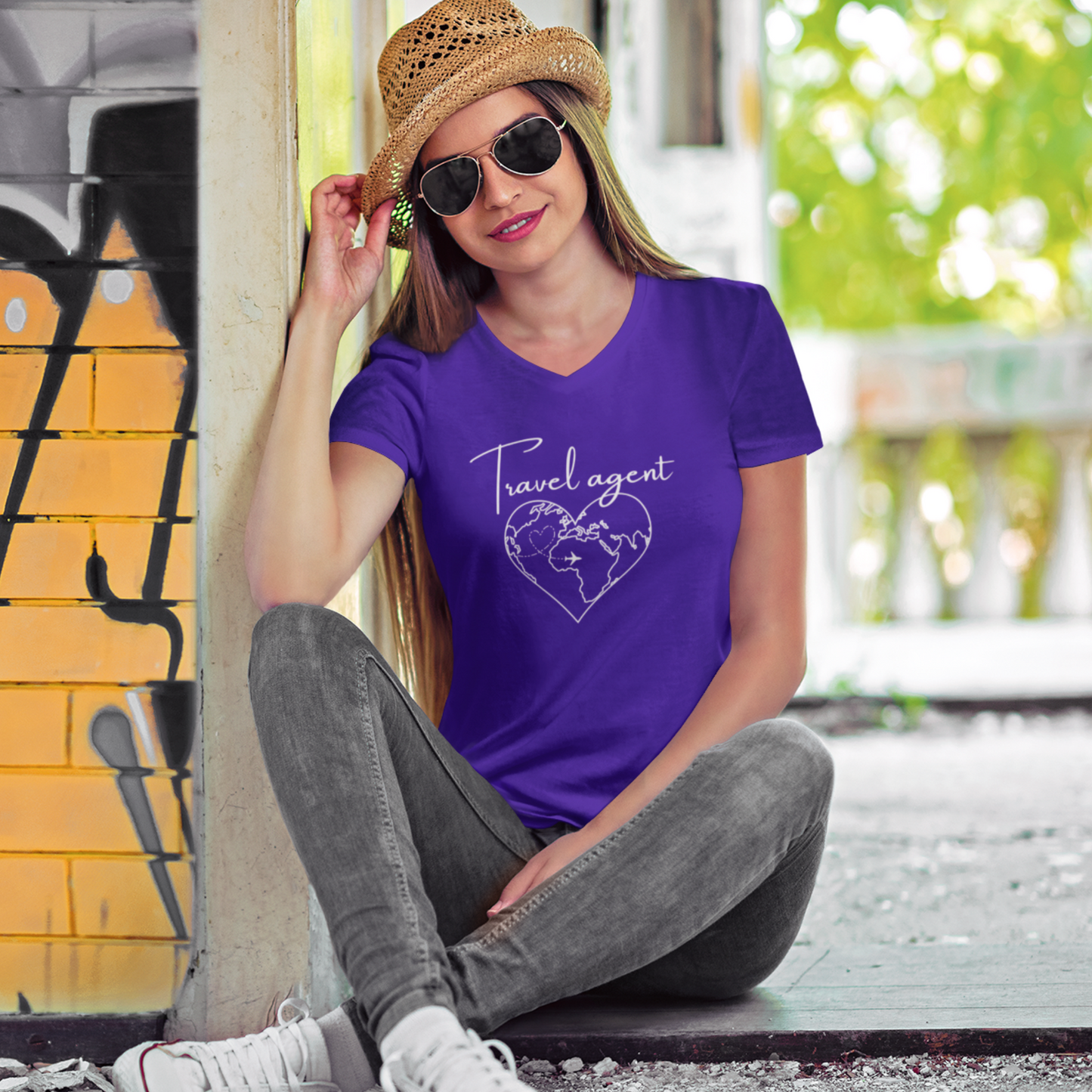 Travel Agent V-Neck T-Shirt - Dream Destination Designer