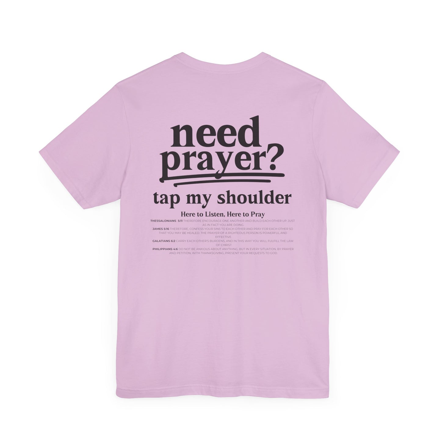 Need Prayer? Tap My shoulder Modern Inspirational Unisex Tee