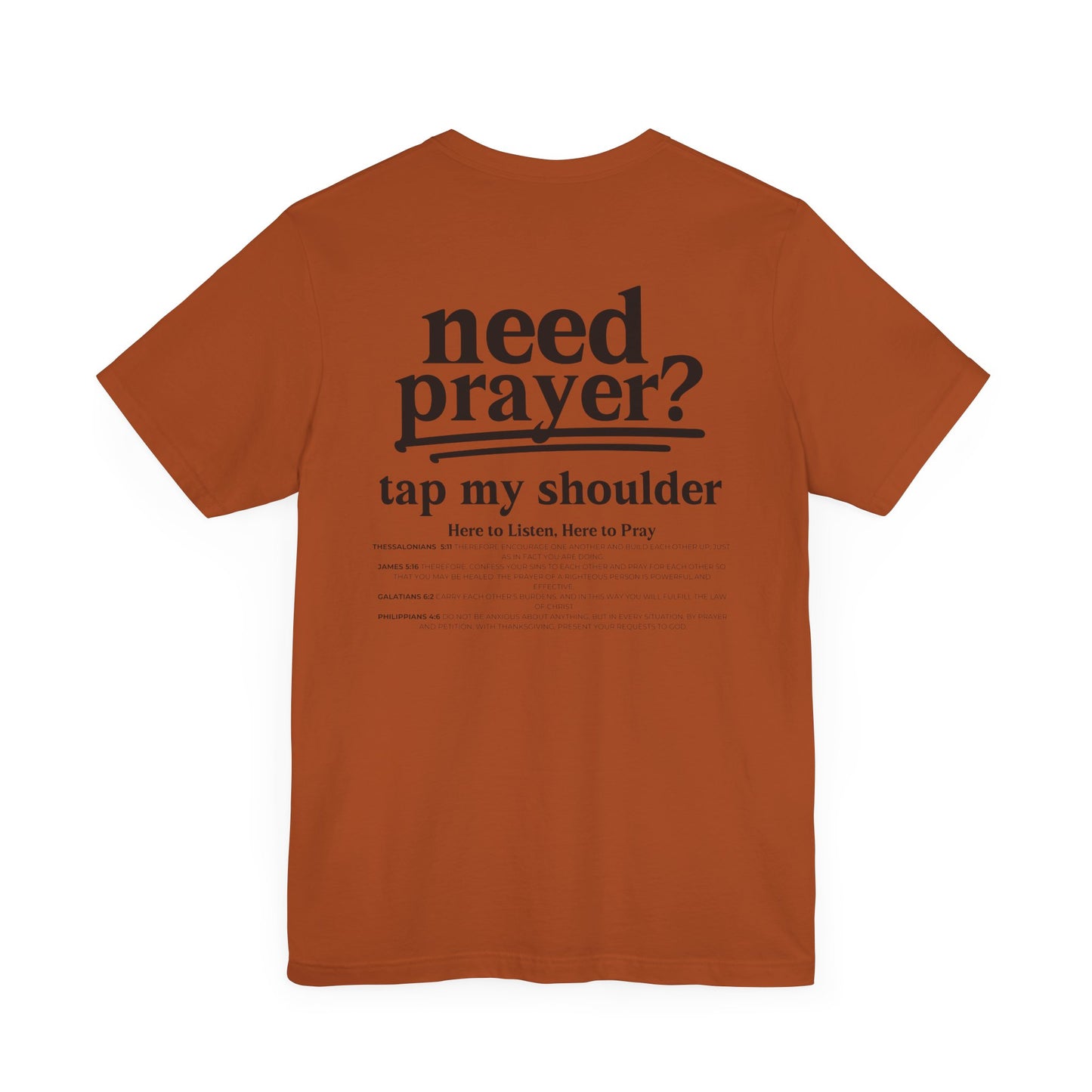 Need Prayer? Tap My shoulder Modern Inspirational Unisex Tee