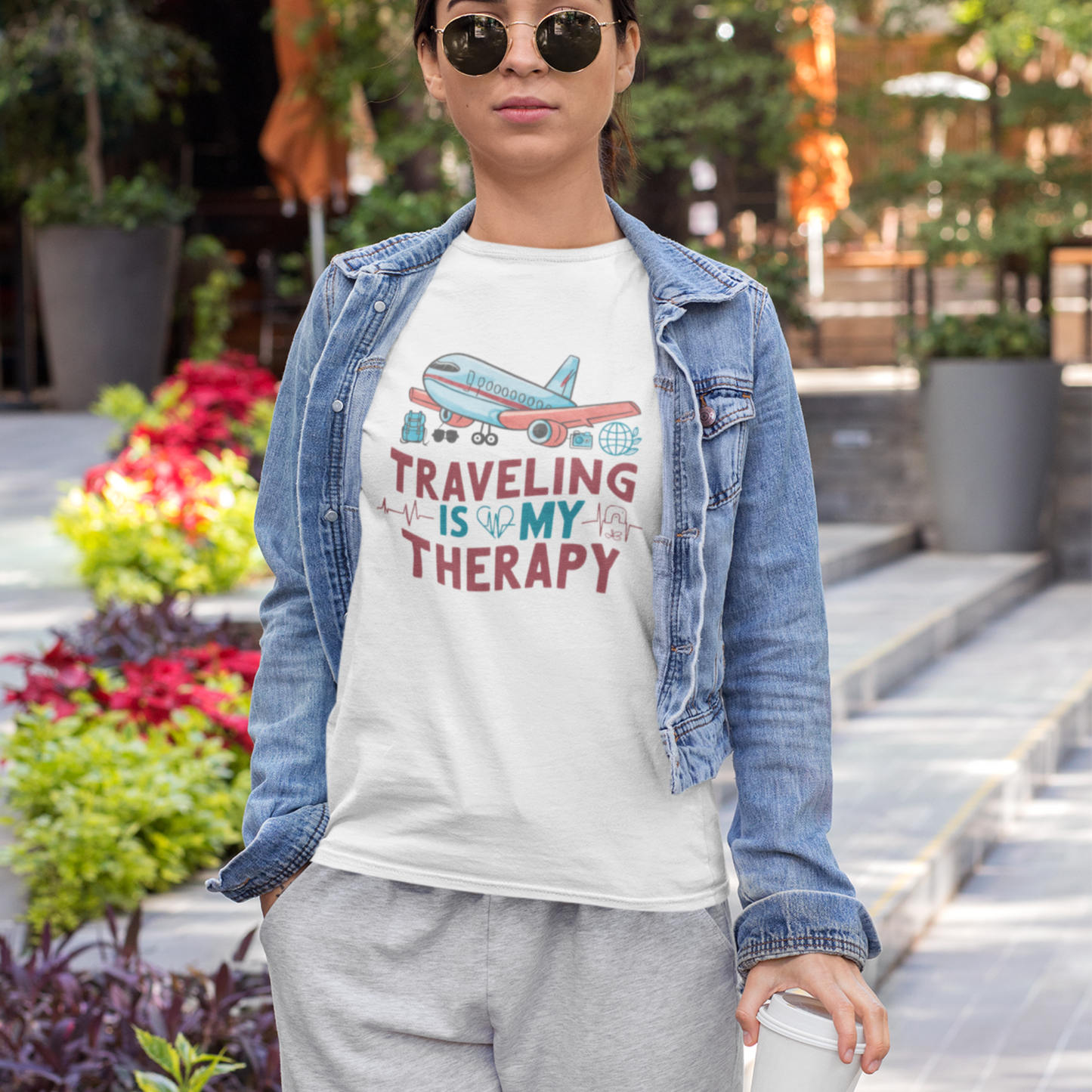 Traveler Unisex Tee - 'Traveling is My Therapy' Design