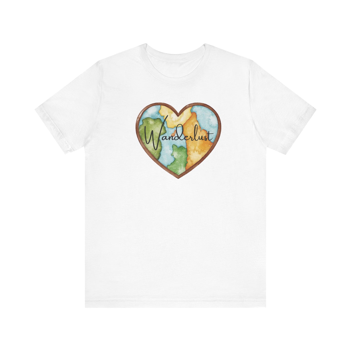 Wanderlust Watercolor Globe Heart Unisex T-Shirt