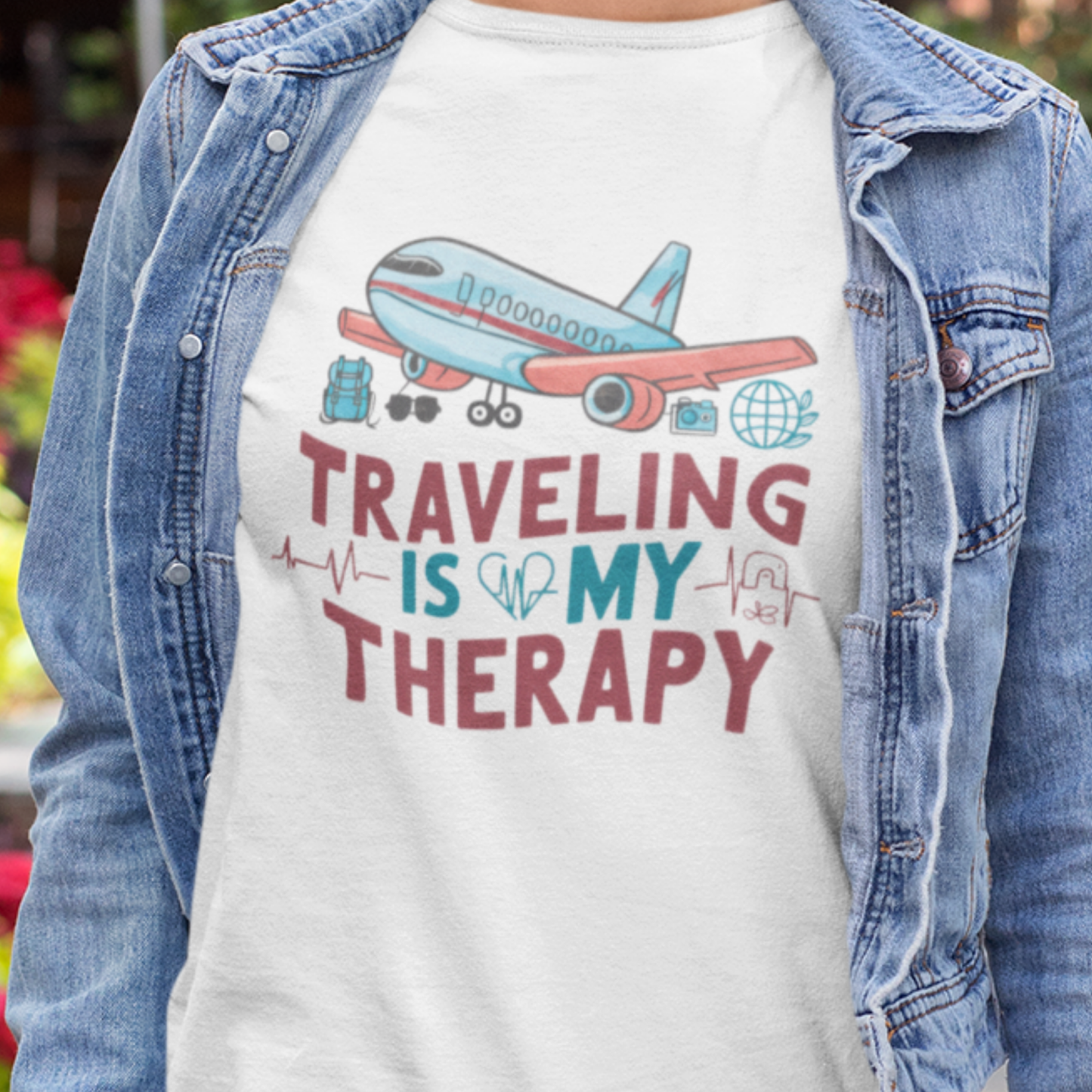 Traveler Unisex Tee - 'Traveling is My Therapy' Design
